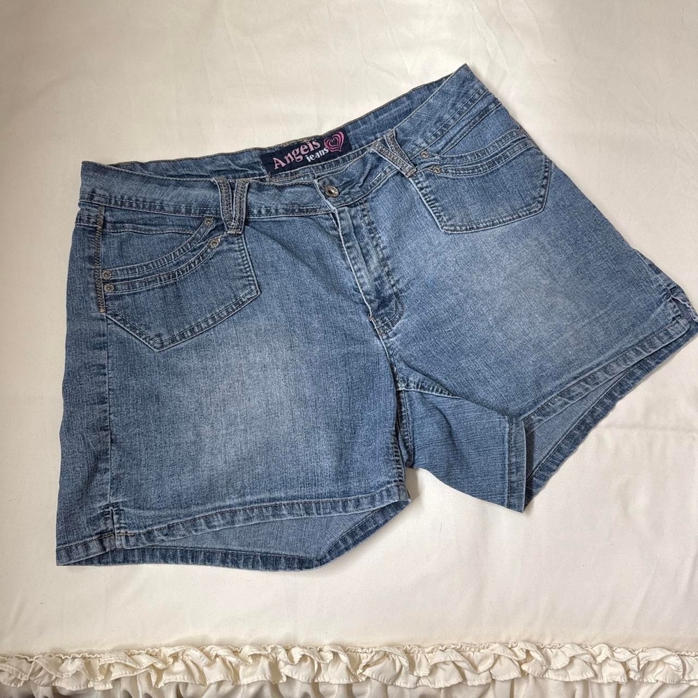 Y2K jean baggy shorts Y2K Angel Jeans 33 inch waist medium wash denim shorts